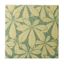 art deco nature leaves foliage pattern art tile