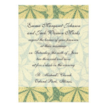 art deco nature leaves pattern art personalized invite