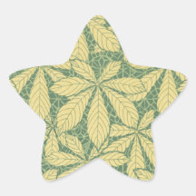 art deco nature leaves pattern art star sticker
