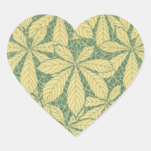art deco nature leaves pattern art sticker