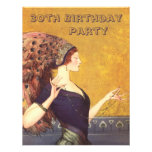 Art Deco Peacock Flapper 30th Birthday Party Personalized Invites