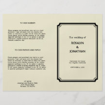 Art deco retro Hollywood glam wedding program Flyers