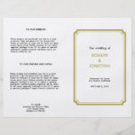 Art deco retro Hollywood white tan wedding program Flyer Design