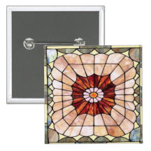 Art Deco Stained Glass 2 Button