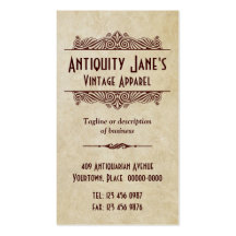 Art Deco Style Parchment Business Card