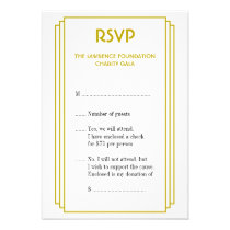 Art Deco tan stacked frame gold RSVP response invitations