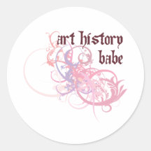 Art History Babe Round Stickers