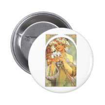 Art Nouveau - Alphonse Mucha "Flower" Pins