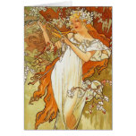 Art Nouveau Alphonse Mucha Spring Greeting Card