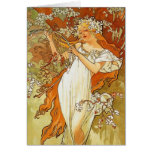Art Nouveau Alphonse Mucha Spring Note Card