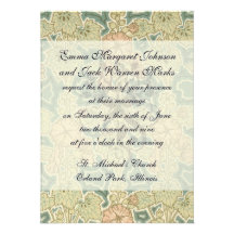 art nouveau art deco nature floral pattern personalized invite