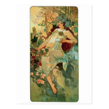 Art Nouveau ~ Autumn by Alphonse Mucha Postcard