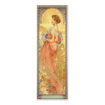 Art Nouveau Bookmark Business Card Template