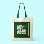 Art Nouveau Daffodil Monogram Tote Bag bags