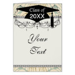 art nouveau floral swirl pattern neutrals grad cards