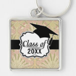 art nouveau flower elegant pattern graduation key chains