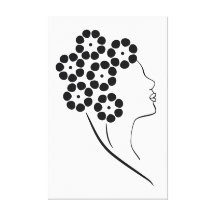 Art Nouveau Flower Girl Gallery Wrap Canvas