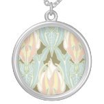 art nouveau flower vintage pattern custom necklace