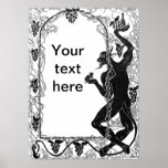Art Nouveau Frame with devil  Poster