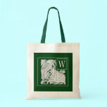 Art Nouveau Heron Monogram Tote Bag bags