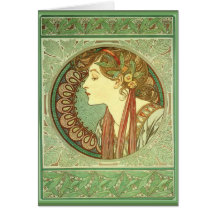 Art Nouveau ~ "Laurel" 1901 Alphonse Mucha Card
