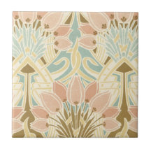 art nouveau nature floral pattern art ceramic tile
