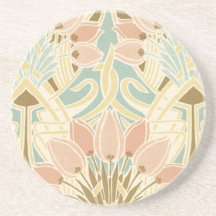 art nouveau nature floral pattern art drink coaster