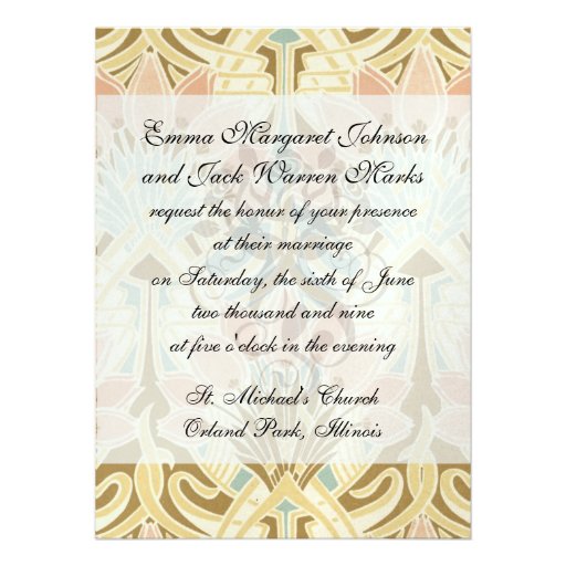 art nouveau nature floral pattern art custom invites