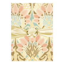 art nouveau nature floral pattern art custom announcement