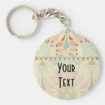art nouveau nature floral pattern art keychains