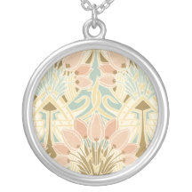 art nouveau nature floral pattern art custom necklace