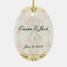 art nouveau nature floral pattern art christmas tree ornament