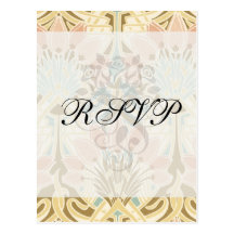 art nouveau nature floral pattern art postcards