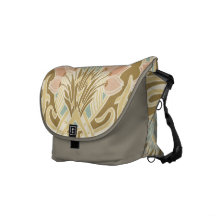 art nouveau nature floral pattern messenger bag