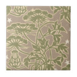 art nouveau neutral nature floral design tile