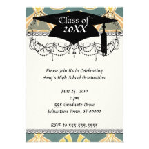 art nouveau ornate royale design graduation personalised invitation