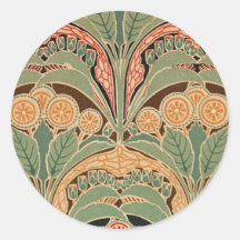 Art Nouveau Pattern #3 at Emporio Moffa Round Stickers