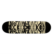 Art Nouveau Pattern in Beige and Black. Custom Skate Board