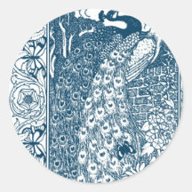 Art Nouveau Peacock Stickers