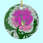 Art Nouveau Peony Ornament ornaments
