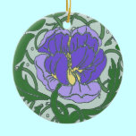 Art Nouveau Purple Peony Ornament ornaments