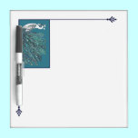Art Nouveau Turquoise Peacock Dry Erase Board dry erase boards