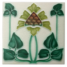 Art Nouveau Vintage Design Feature Backsplash Tile