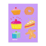Art Postcard: Cakes, Fancies and Gingerbread Man postcards