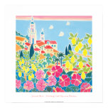 Art Poster: Blushing Pink Sky over Menton posters