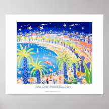 Art Poster: French Kiss, Nice. By John Dyer