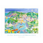 Art Poster: Moon Daisies and Fishermen, Portloe posters