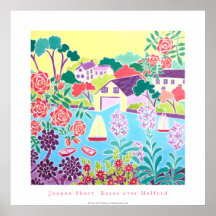 Art Poster: Roses over Helford, Cornwall