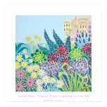 Art Poster: Tropical Plants tumblng into the Sea posters
