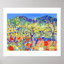 Art Print: Cherries, Poppies and Daisies Provence